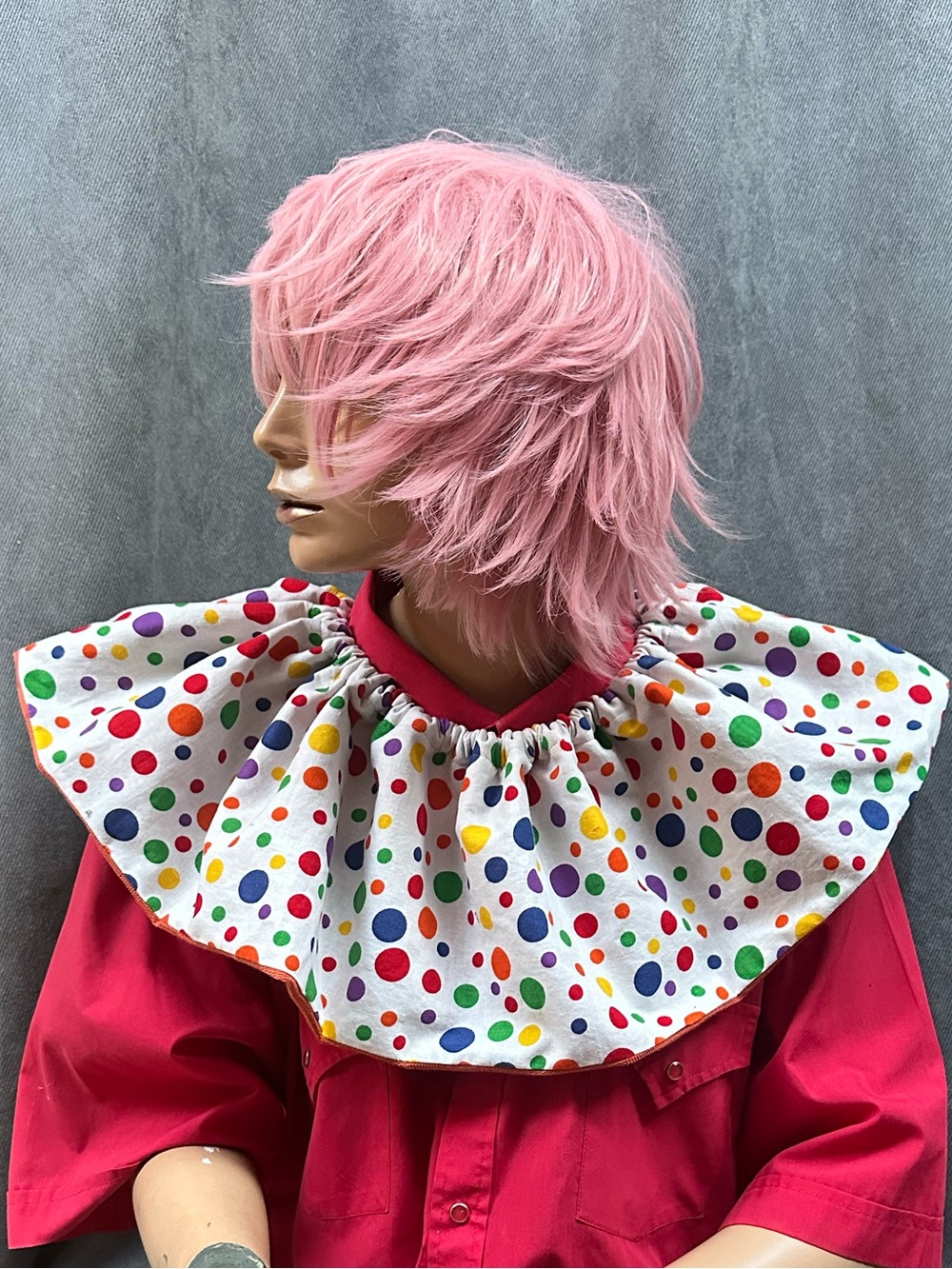 Vintage polka dot clown costume collar